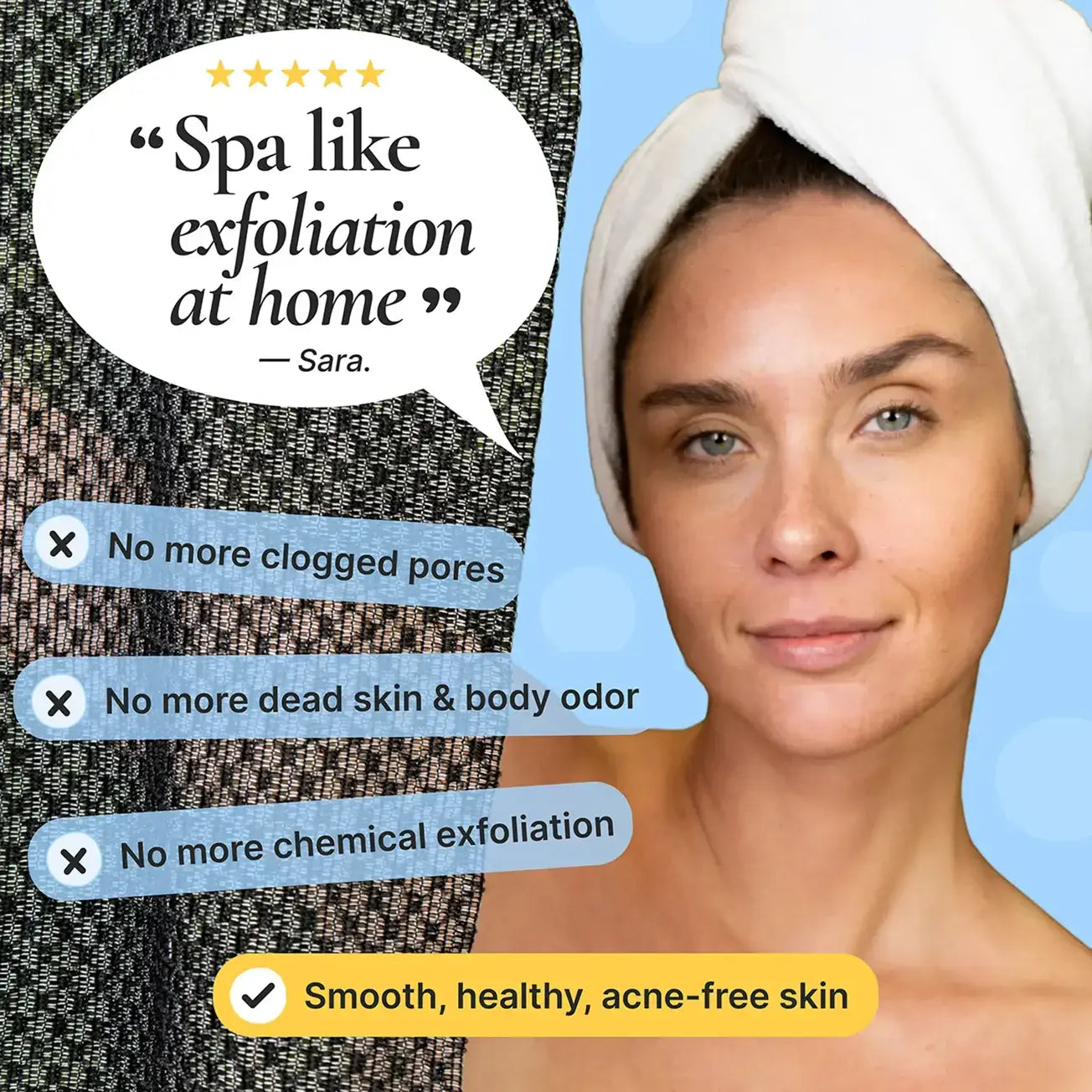 Aegiri Exfoliating Antibacterial Shower Towel