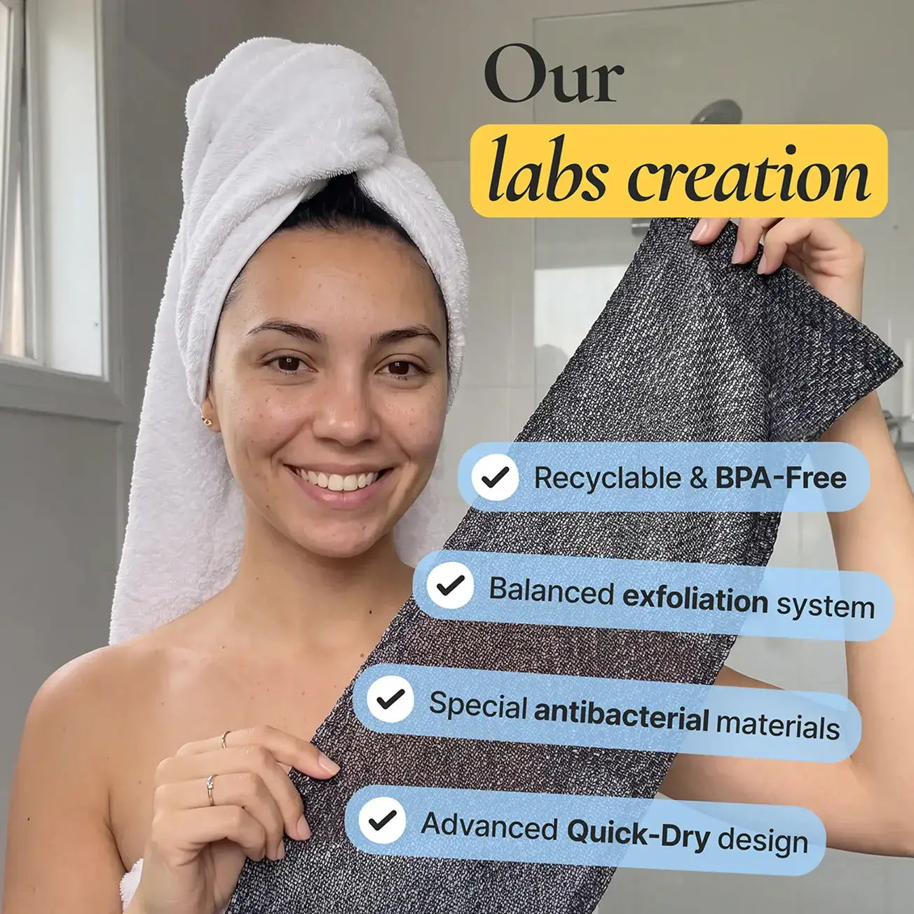 Aegiri Exfoliating Antibacterial Shower Towel