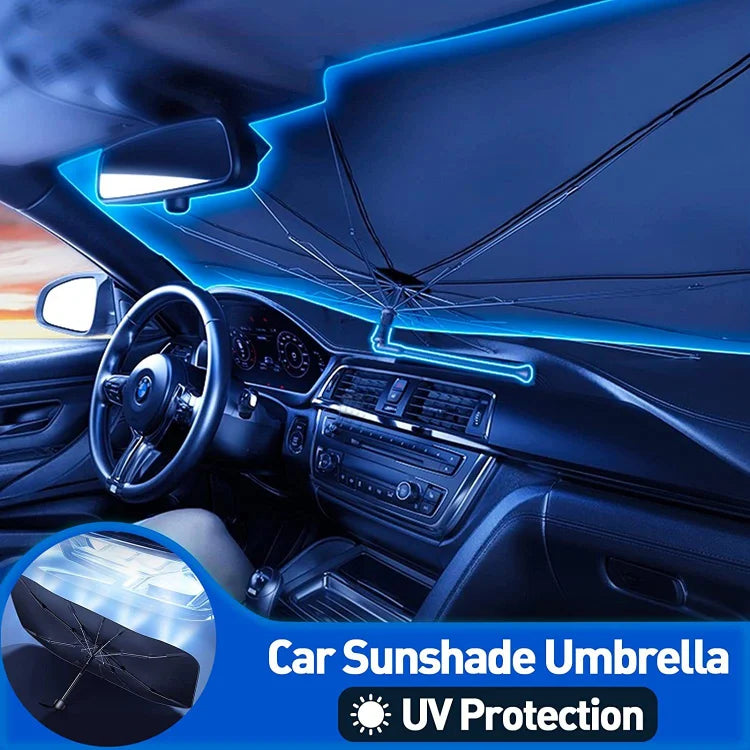 🥳2026 HOT SALE🥳💞50K+ SOLD!☂️Car Windshield Sun Shade Umbrella – 360° bendable handle, no scratches.✨