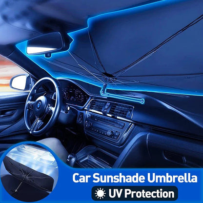 🥳2026 HOT SALE🥳💞50K+ SOLD!☂️Car Windshield Sun Shade Umbrella – 360° bendable handle, no scratches.✨