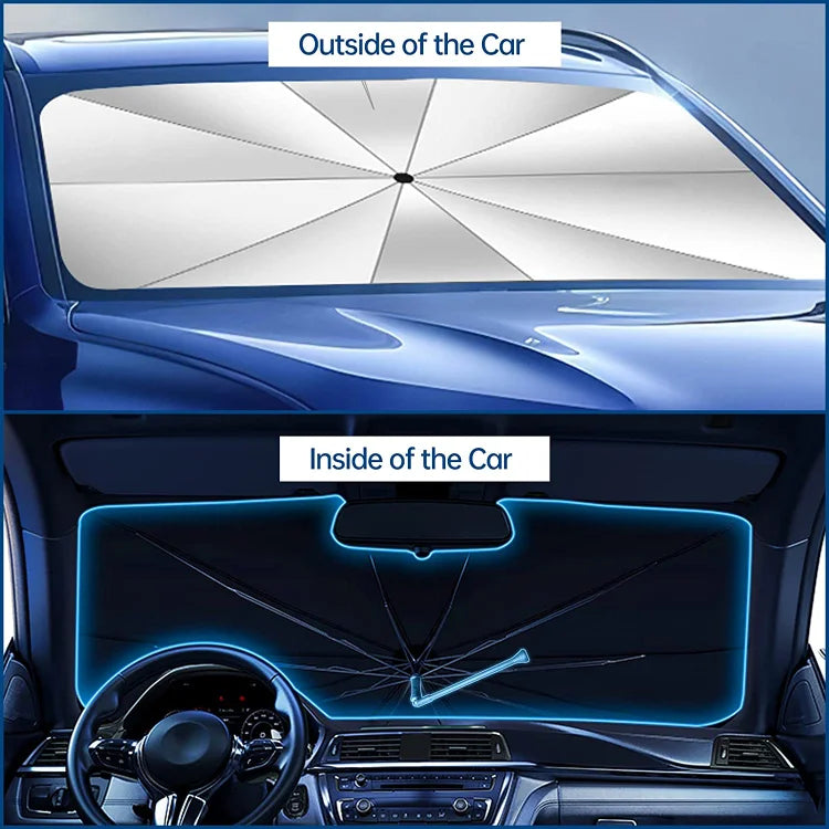 🥳2026 HOT SALE🥳💞50K+ SOLD!☂️Car Windshield Sun Shade Umbrella – 360° bendable handle, no scratches.✨