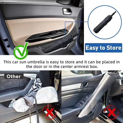 🥳2026 HOT SALE🥳💞50K+ SOLD!☂️Car Windshield Sun Shade Umbrella – 360° bendable handle, no scratches.✨