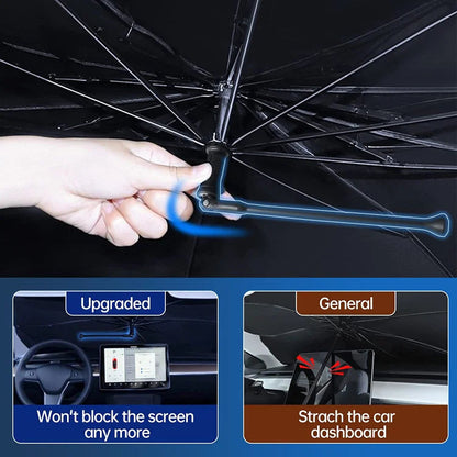🥳2026 HOT SALE🥳💞50K+ SOLD!☂️Car Windshield Sun Shade Umbrella – 360° bendable handle, no scratches.✨