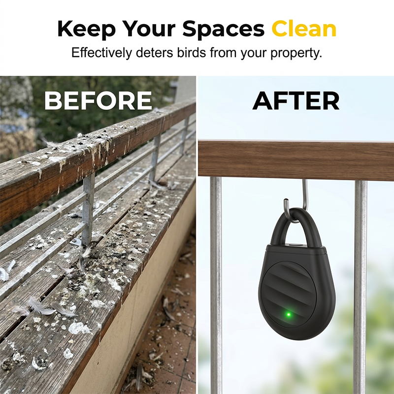 🏆  🐦🎁No more trouble from birds, beasts and locusts-Portable Ultrasonic Bird Repellent Keychain