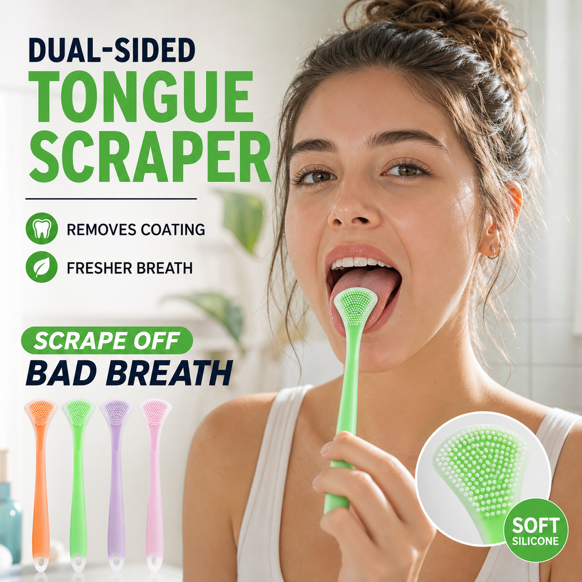 🔥🔥Buy More Get More Double-Sided Silicone Tongue Scraper