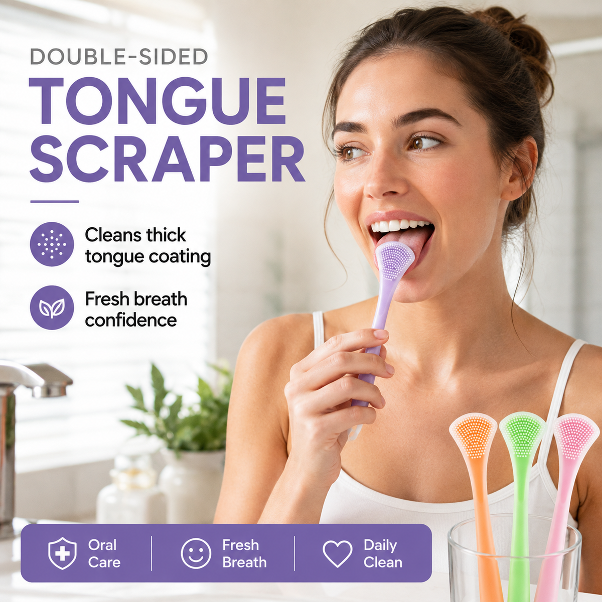 🔥🔥Buy More Get More Double-Sided Silicone Tongue Scraper