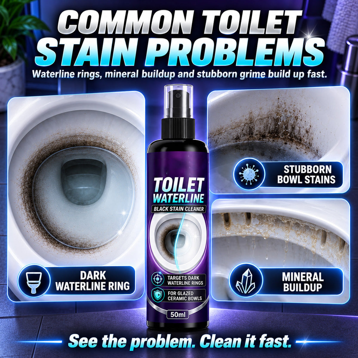 🥳HOT SALE🥳💞10K+ SOLD! Waterline Cleaner ! Targets black rings, clinging formula & less scrubbing.