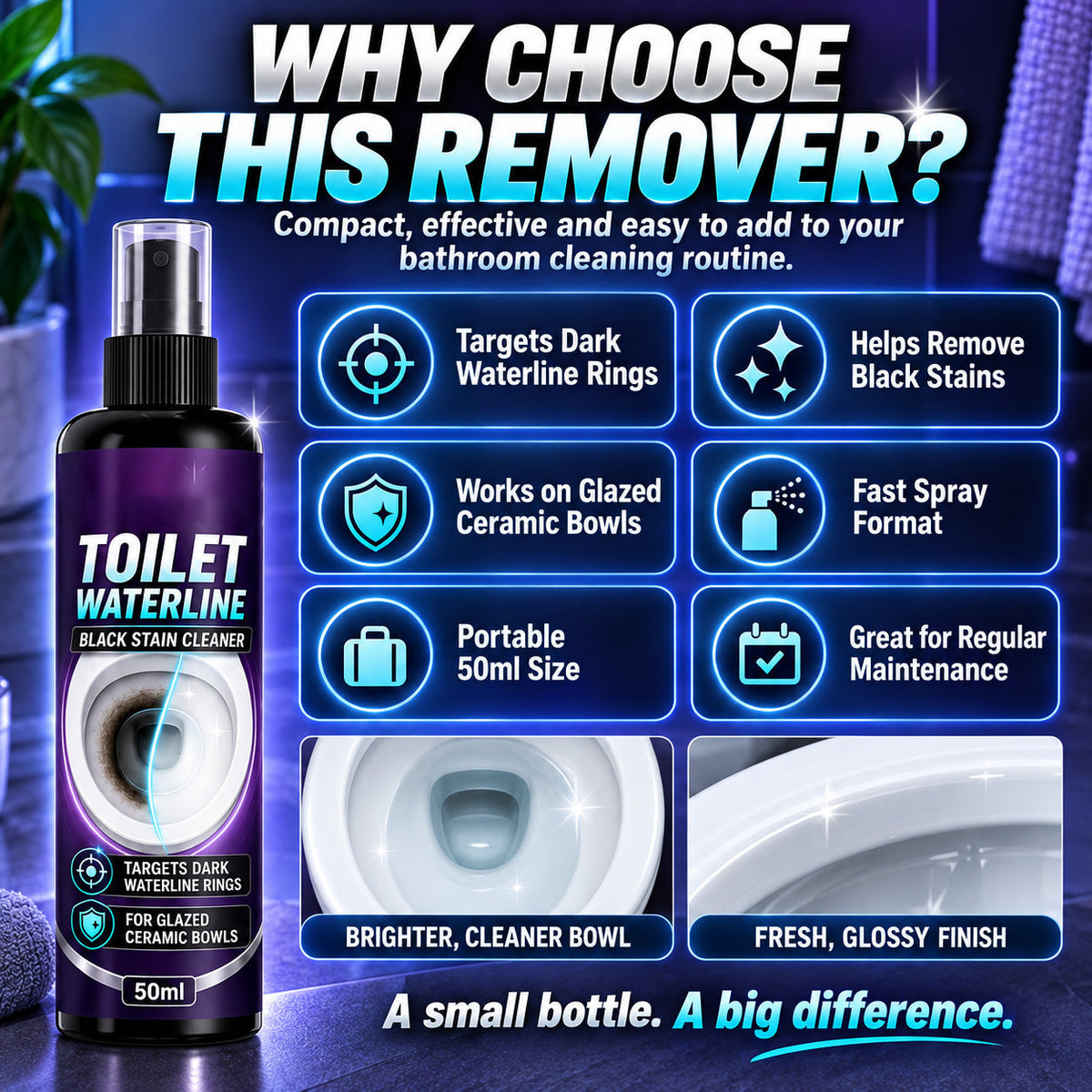 🥳HOT SALE🥳💞10K+ SOLD! Waterline Cleaner ! Targets black rings, clinging formula & less scrubbing.