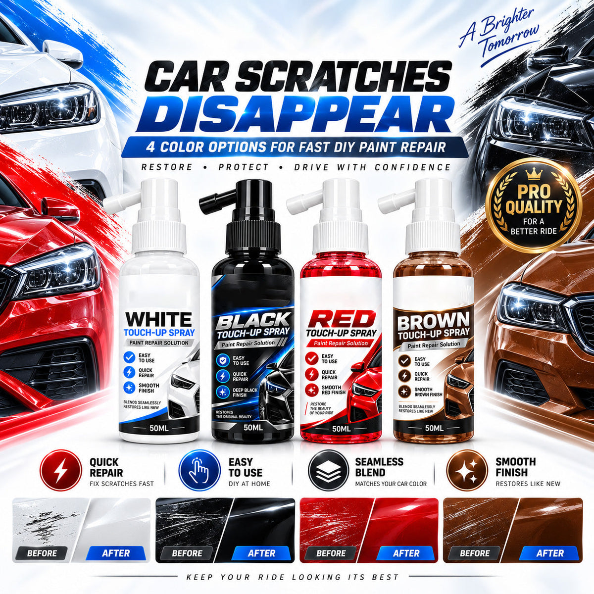 🚗 LIMITED‑TIME 50% OFF! 🔥Car Paint Scratch Repair Touch Up Spray