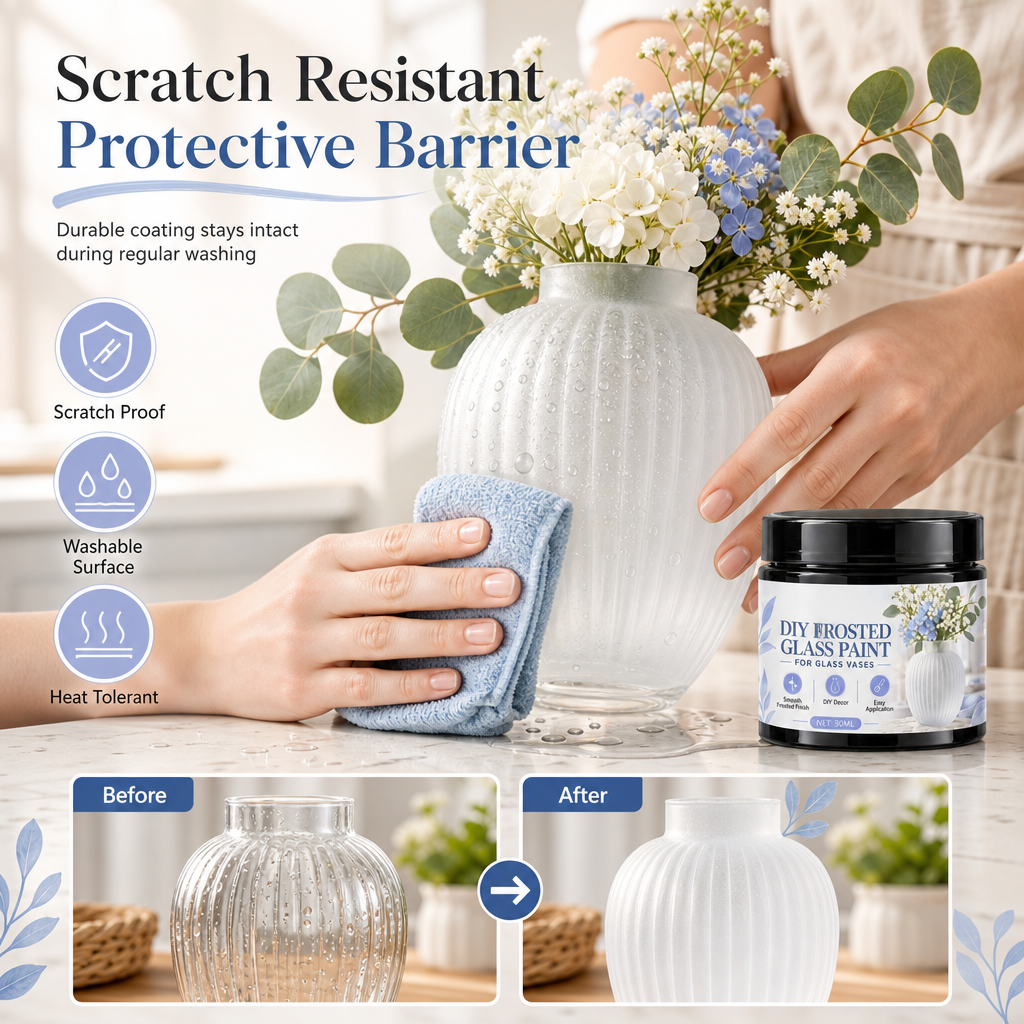 Glass Vase DIY Frosted Paint